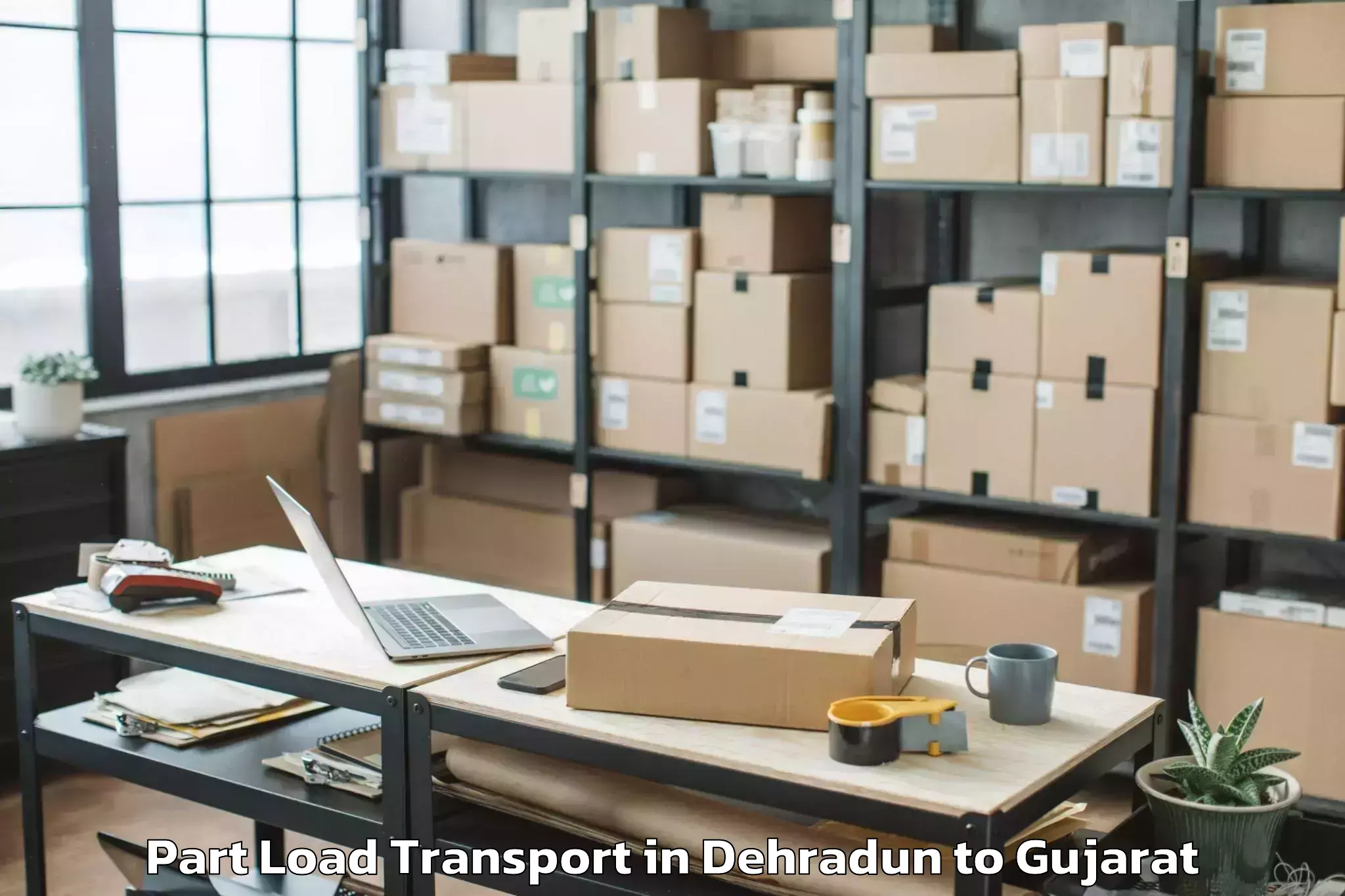 Easy Dehradun to Madhavpur Part Load Transport Booking